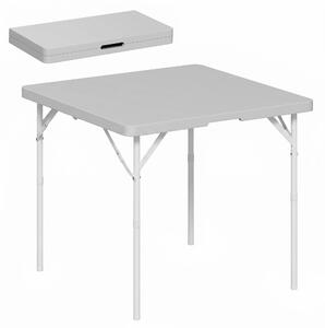 Outsunny Masă de Camping Pliabilă cu 2 Înălțimi Reglabile, 86x86x74 cm, Alb | Aosom Romania