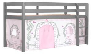 Pat supraînălțat Vanessa cu husă Castel Birdy pentru copii – Vipack [Dimensiuni: 208x98x114 cm]