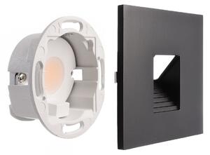 Deko-Light LED lampă de perete încastrată SET Alwaid negru 8 x cm nivel 2,700K, Negru, Hol, Aluminiu, Modern, Luminile încastrate unghiulare