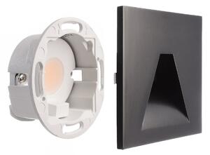 Deko-Light Aplică încastrată cu LED SET Alwaid negru 8x8 cm unghi 2,700 K, Negru, Hol, Aluminiu, Modern, Luminile încastrate unghiulare