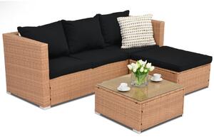 Mobilier de grădină din tehnoratan Roma Corner 4 Garden Point, culoarea mierii