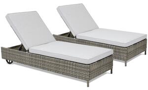 Set de două șezlonguri de grădină Tobago Garden Point gri