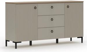 Comoda pentru living DOMINICA, grej/stejar, PAL laminat, 150x41x81 cm