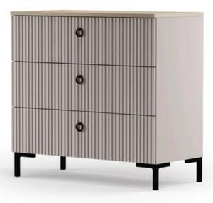 Comoda dormitor moderna DOMINICA, grej/stejar, PAL laminat, 86x41x81 c