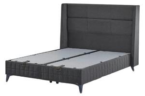 Pat CARBON 160x200, stofa clasica gri inchis - Notti 1029, cu somiera