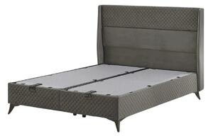 Pat BIO BALANCE 160x200, stofa catifelata gri - Zen 1188, cu somiera s
