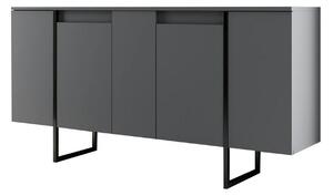 Comoda LUXE, gri antracit/negru, PAL melaminat, 160x35x80 cm