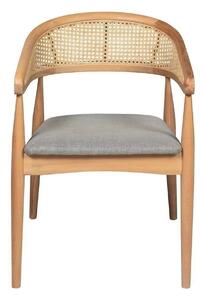Scaun BELEN, gri/stejar, stofa clasica/lemn, 54x49x78 cm