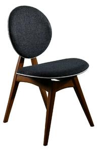 Set 2 scaune TOUCH V2, gri antracit/nuc, stofa clasica/lemn, 54x55x93