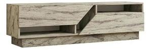 Comoda TV KOZA, bej cu efect de marmura, PAL melaminat, 160x40x45 cm