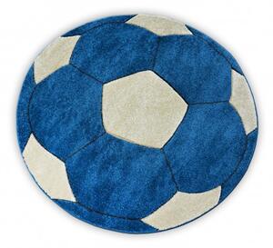 Covor copilăresc Happy - rotund Fotbal albastru cerc 80 cm