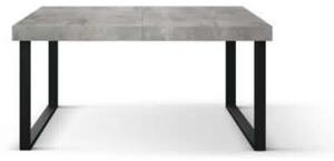 Masa Desire extensibila picior metalic U - GRI CIMENT - 160 cm / 90 cm / h 77