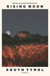 Fotografie de artă Rising Moon (South Tyrol, Italy), (30 x 40 cm)
