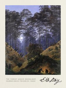 Artă imprimată The Forest under Moonlight (Vintage Fantasy Landscape) - Casper David Friedrich, (30 x 40 cm)