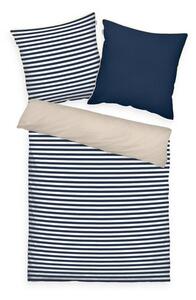 Tom Tailor Lenjerie de pat Percale Dark Navy - Sunny Sand, 140 x 200 cm, 70 x 90 cm