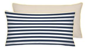 Față de pernă din Percale Tom Tailor Dark Navy - Sunny Sand, 40 x 80 cm