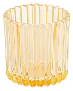 Suport de lumânare din sticlă Altom pentrulumânare Tealight, diametru 7,5 cm, galben