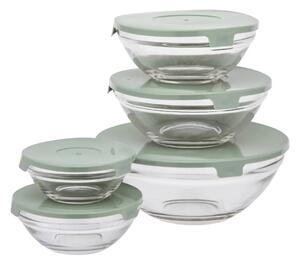 Set de boluri de sticlă Altom cu capac, verde, 5buc