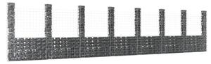 Coș gabion în formă de U cu 8 stâlpi, 860x20x200 cm, fier