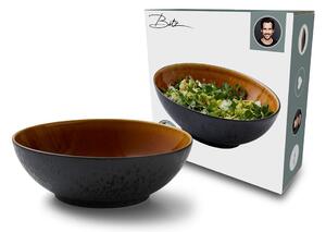 Bol de salată Bitz negru/maro 30 cm