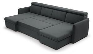 Canapea de colț Barcelia U cu funcție de dormit- țesătură de acoperire hidrofobă Asti 19 gri
