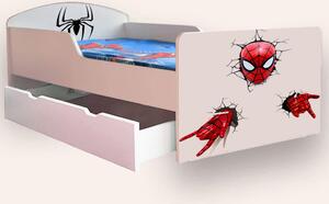 Pat copii Spiderman Mare 2-12 ani Cu sertar Cu saltea