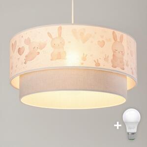 Brilagi- Lustră LED pentru copii suspendată pe cablu BOBO 1xE27/60W/230V diam. 40 cm crem/gri/albastru regal