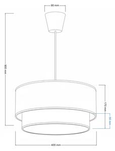 Brilagi- Lustră LED pentru copii suspendată pe cablu BOBO 1xE27/60W/230V diam. 40 cm crem/gri/albastru regal