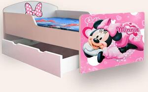 Pat copii Minnie Mouse Mic 2-8 ani Cu sertar Fara saltea
