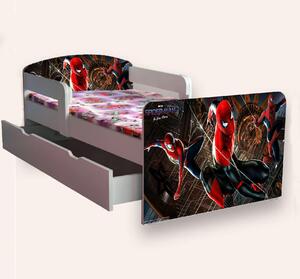 Pat copii Spiderman cu manere varianta 2 Mic 2-8 ani Cu sertar Cu saltea