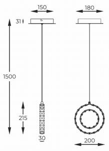 Zuma Line MD3713-1-3GT - lustra LED reglabilă pe cablu GIRONA LED/10W/230V aurie