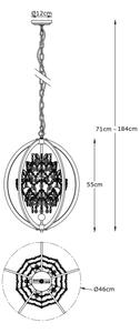 Zuma Line P0477-05B-F7AC - Candelabru pe lanț PENA 5xG9/42W/230V alamă