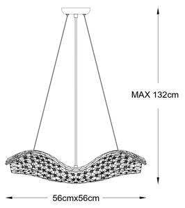 Zuma Line P0221-08M-F7AC - Lustră suspendată pe cablu Tiara 8xG9/42W/230V, auriu