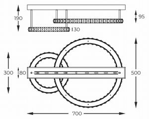 Zuma Line MX3713-2-3GT - Plafonieră LED dimabilă GIRONA, 36W, 230V, auriu