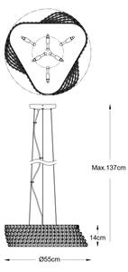 Zuma Line P0286-06M-F7AC - Lustră suspendată pe cablu BABYLON 6xG9/42W/230V auriu