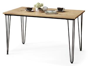Mazzoni HAIRPIN Stejar Artisan - MASĂ LOFT PENTRU BUCĂTĂRIA SUFRAGERIE LIVING