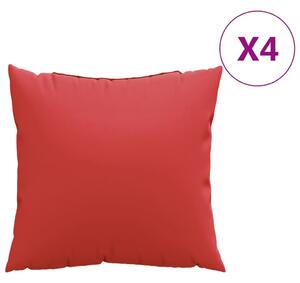 Perne decorative, 4 buc., roșu, 50x50 cm, material textil