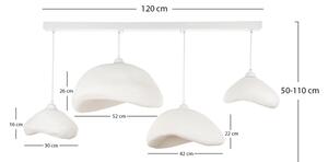 Brilagi - Lustră suspendată pe cablu WABI SABI 4xE27/40W/230V albă