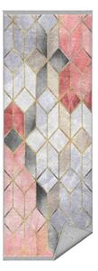 Covor roz-gri lavabil de tip traversă 80x200 cm – Mila Home