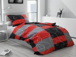 Lenjerie de pat din crepon Culoare rosu, CUBE