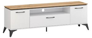 Comoda tv sufragerie TV VELUTTO, alb/stejar, PAL, 175x44x56 cm