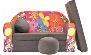 Canapea extensibilă pentru copii cu flori colorate 98 x 170 cm