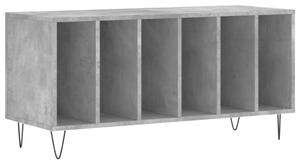 Dulap pentru discuri gri beton, 100x38x48 cm, lemn prelucrat