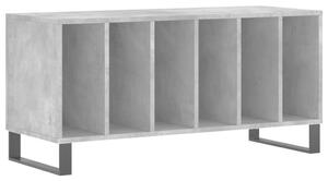Dulap pentru discuri gri beton, 100x38x48 cm, lemn prelucrat