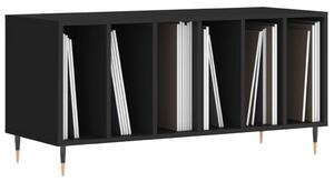 Comodă discuri, negru, 100x38x48 cm, lemn prelucrat