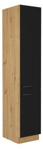 Dulap de bucătărie pentru alimente Meriel 40 DK 210 2F (negru + stejar artisan). 1033990