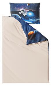 Lenjerie de pat albastra ASTRONAUT 3D + fata de perna 40 x 40 cm gratuit Dimensiune lenjerie de pat: 70 x 90 cm | 140 x 200 cm
