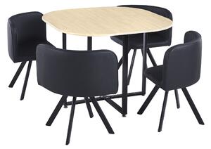 Set masă scaune pentru sufragerie Brianite (pentru 4 persoane) (stejar + negru). 1064679