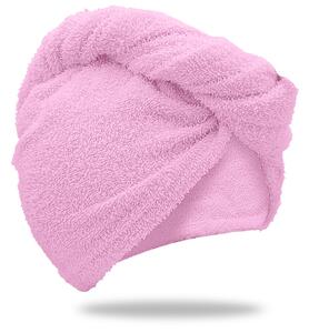 Prosop turban roz cu uscare rapida