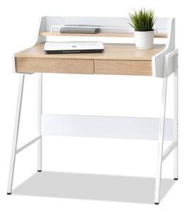 Masă PC Borge (stejar + alb). Promo -17%. 1109736